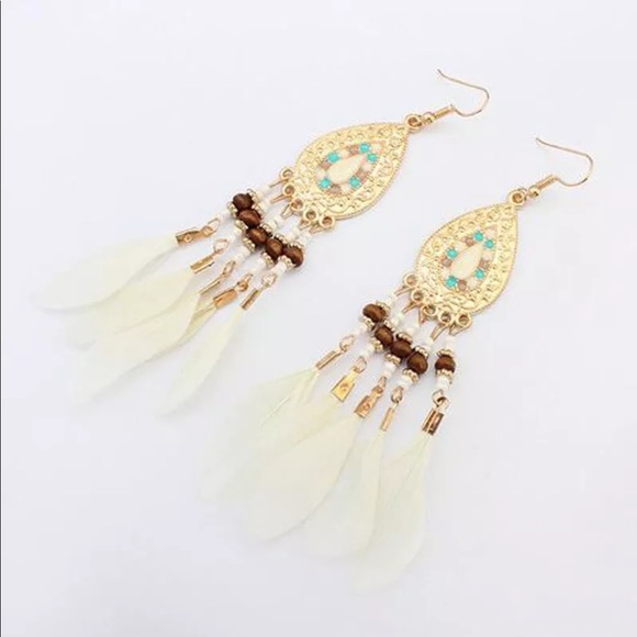 🌻🆕Vintage Style Feather Earrings (3)🆕🕊 - Picture 3 of 3